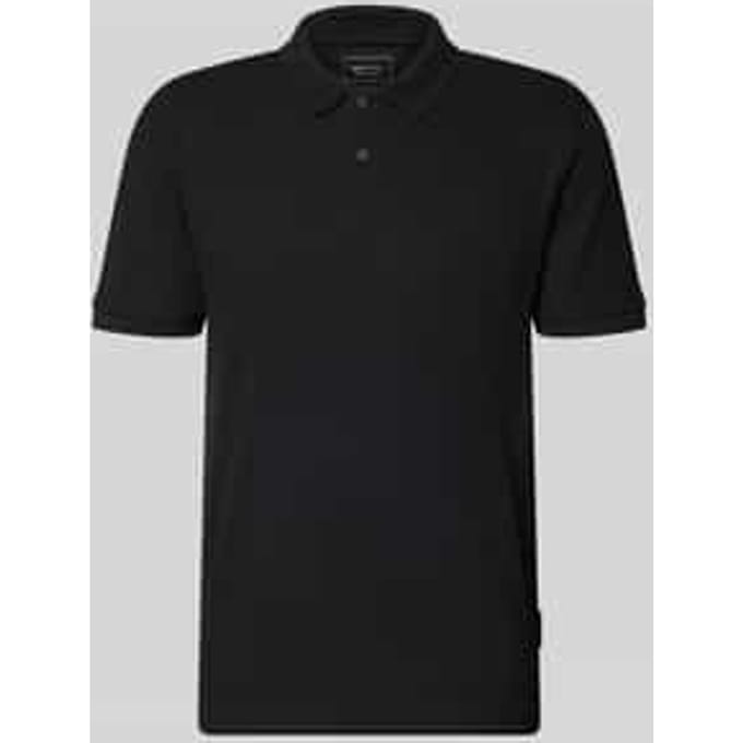 Tom Tailor Denim - Poloshirt met ribbelstructuur - Maat L - Black
