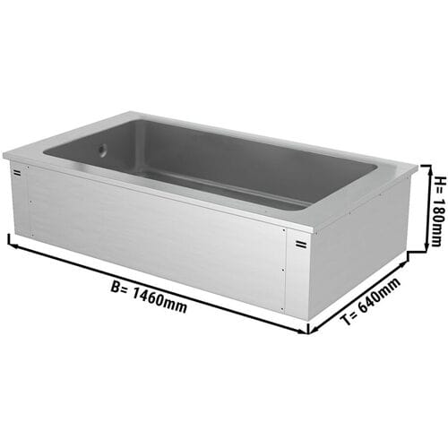 GGM Gastro Einbau Eiswanne - 1500mm - 4x GN 1/1 - 160 Liter Zilver