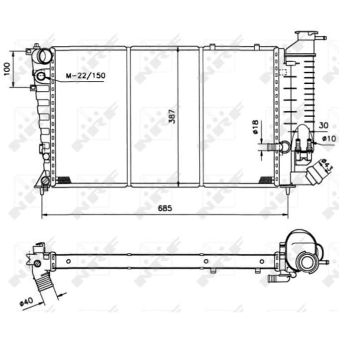Radiator, motorkoeling NRF 50412
