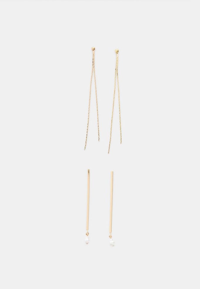 Stradivarius Set van 2 oorhangers  Goud OS
