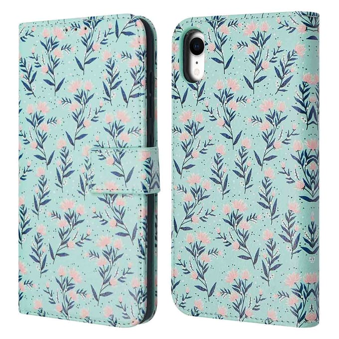 imoshion Hoesje - Geschikt voor Apple iPhone XR - Design Bookcase smartphone - Blue Flowers