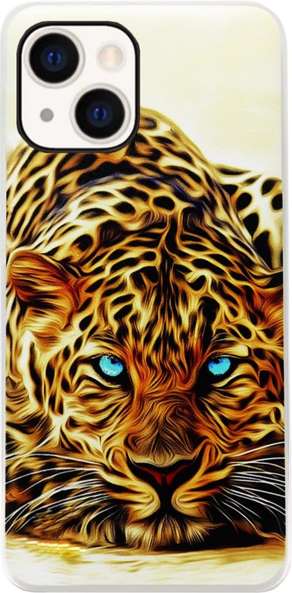 ADEL Siliconen Back Cover Softcase Hoesje Geschikt voor iPhone 14 Plus - Tijger