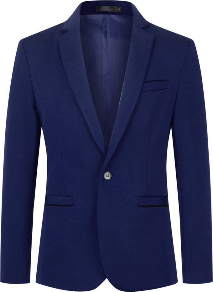 ALLTHEMEN Heren Stretch Blazer Slim Fit Jasje - Zakelijk Pak Jasje - M
