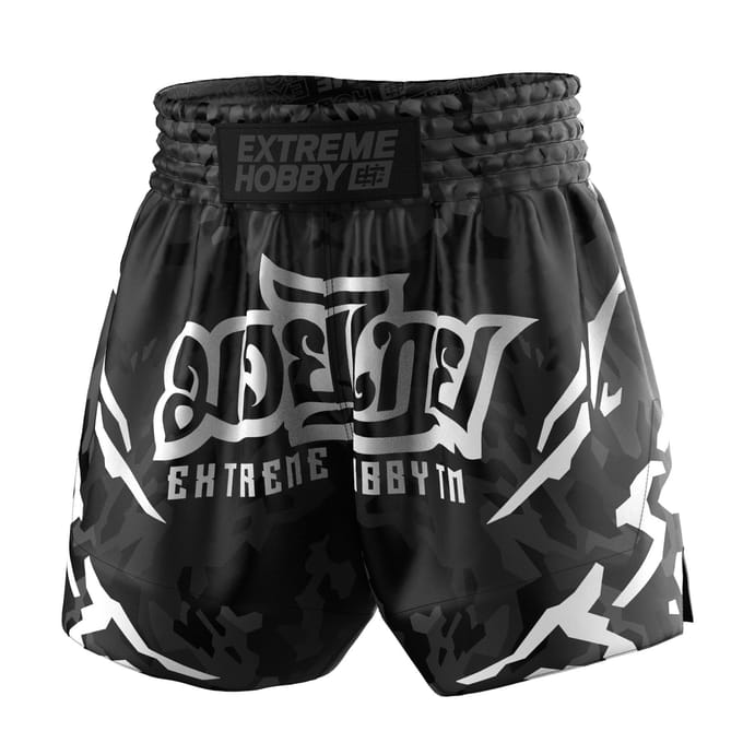 Extreme Hobby Black Panther Serie - Muay Thai Shorts - Zwart-Wit - XL