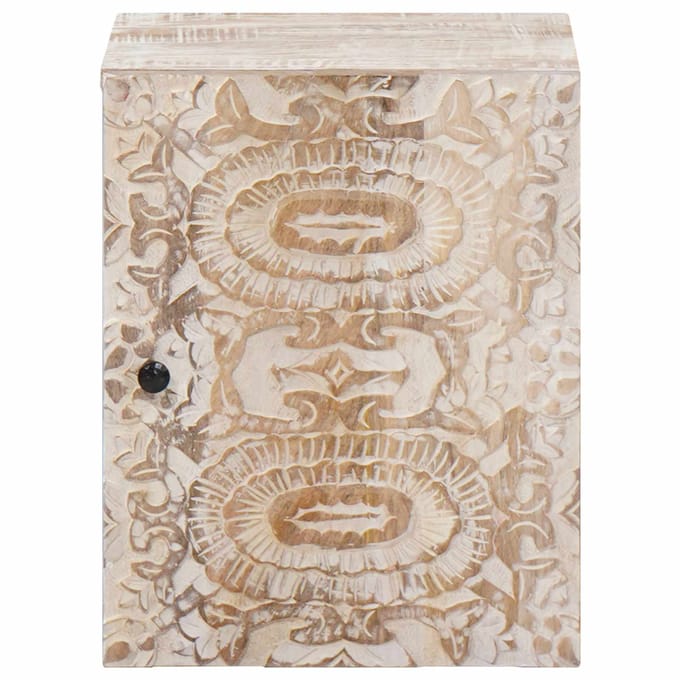 vidaXL - Hangende - Badkamerkast - Wit - 38 - x - 33,5 - x - 48 - cm - Massief - Mango - Hout