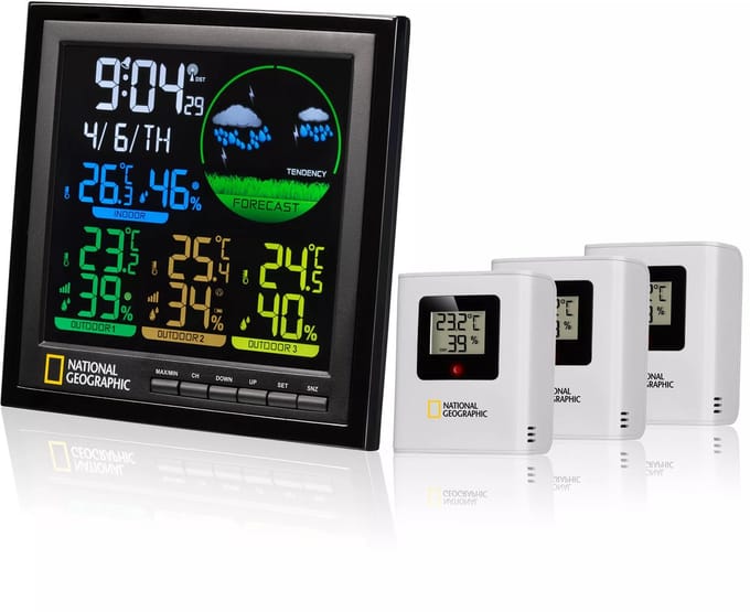 National Geographic Weerstation - Incl. 3 Sensoren - Met Kleurendisplay