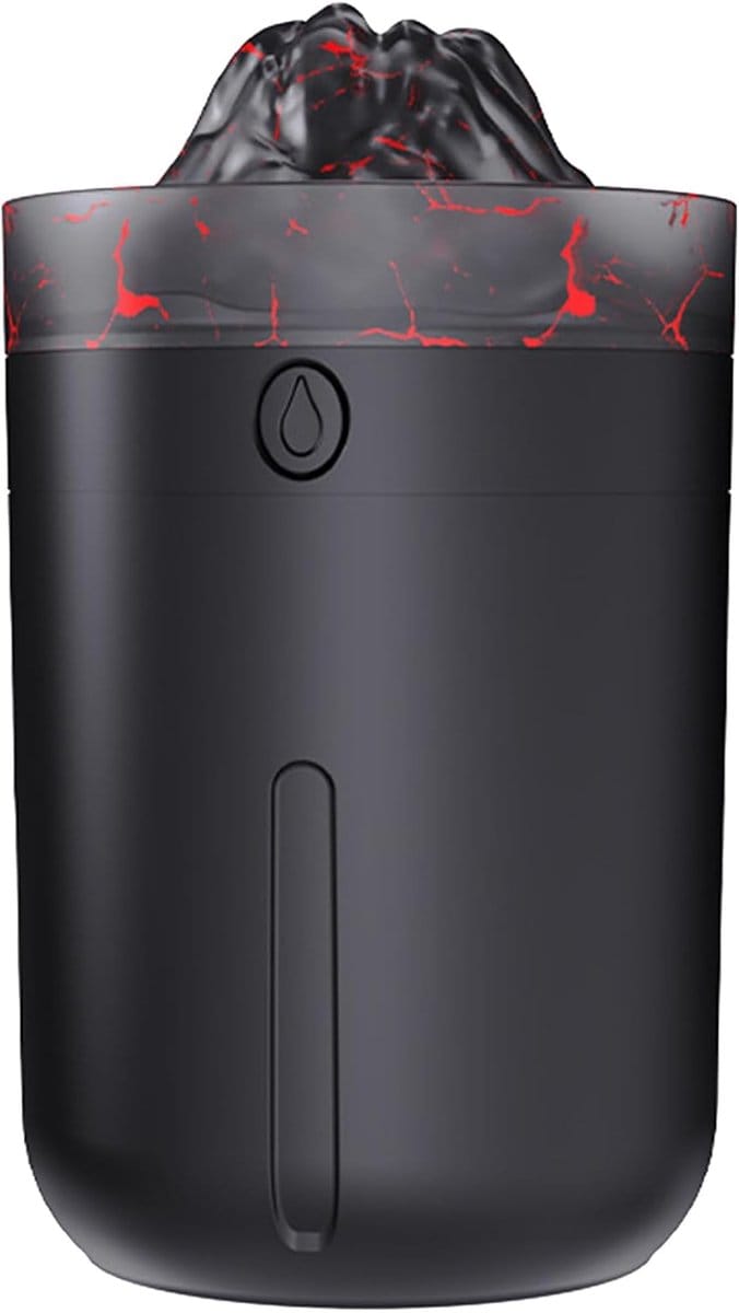 Luchtbevochtiger - Vulkanische diffuser - Sfeer creëren - Vlam effect - 330ml tank - Zwart