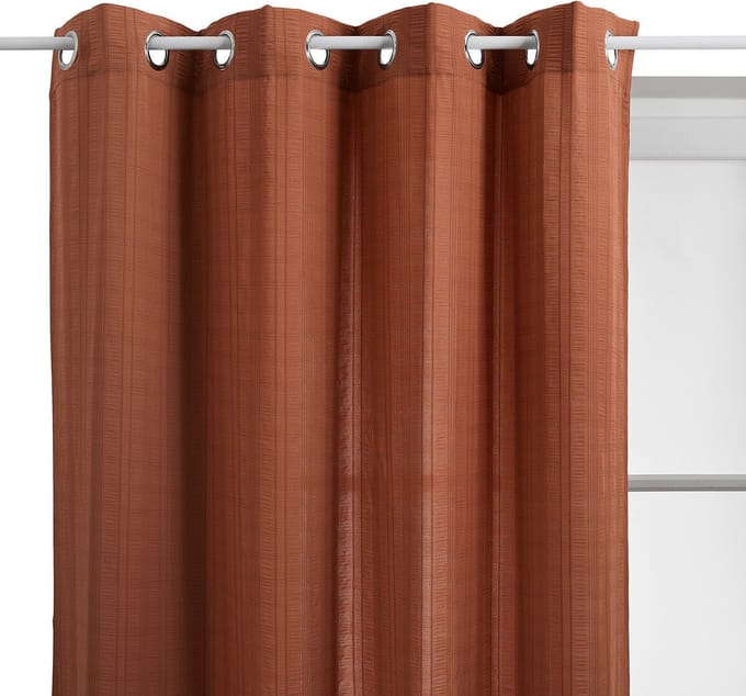 Atmosphera Noa Polyester Gordijn 140x240cm - Kant en klaar met ringen - Terracotta