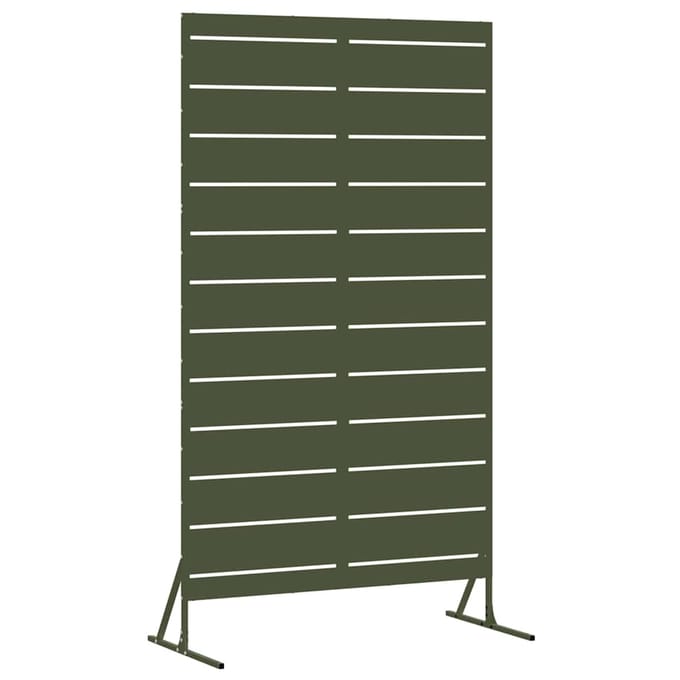 vidaXL - Privacyscherm - 100 - x - 50 - x - 180 - cm - Staal - Olijfgroen