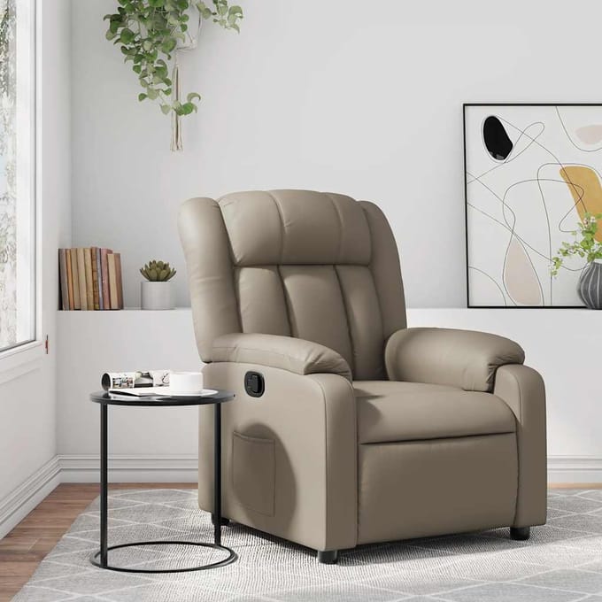vidaXL - Fauteuil - verstelbaar - kunstleer - cappuccinokleurig