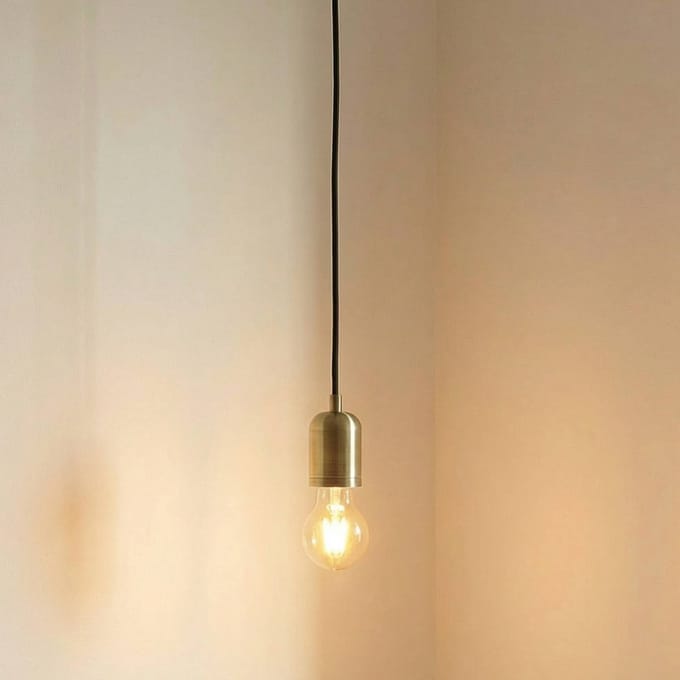 Lindby - hanglamp - 1licht - Aluminium, staal - H: 7 cm - E27 - messing
