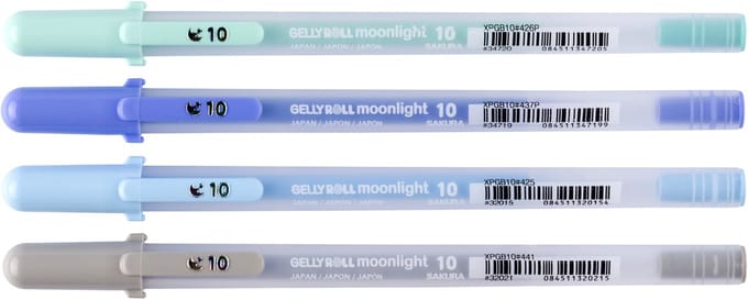 Gelschreiber Sakura Gelly Roll Moonlight 10 Aurora Set mit 4 Farben