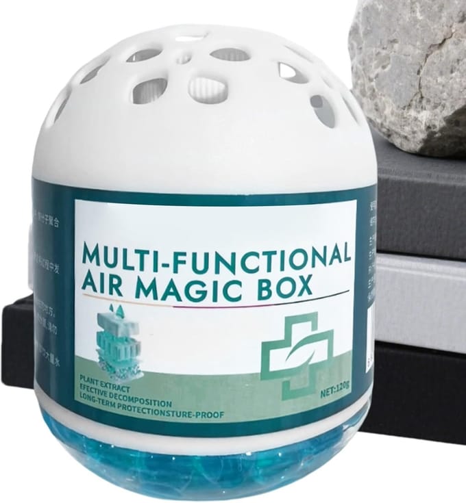 Luchtzuiveraar Box - Geurvreter - Frisse Lucht - Stille Werking - 120g - Wit