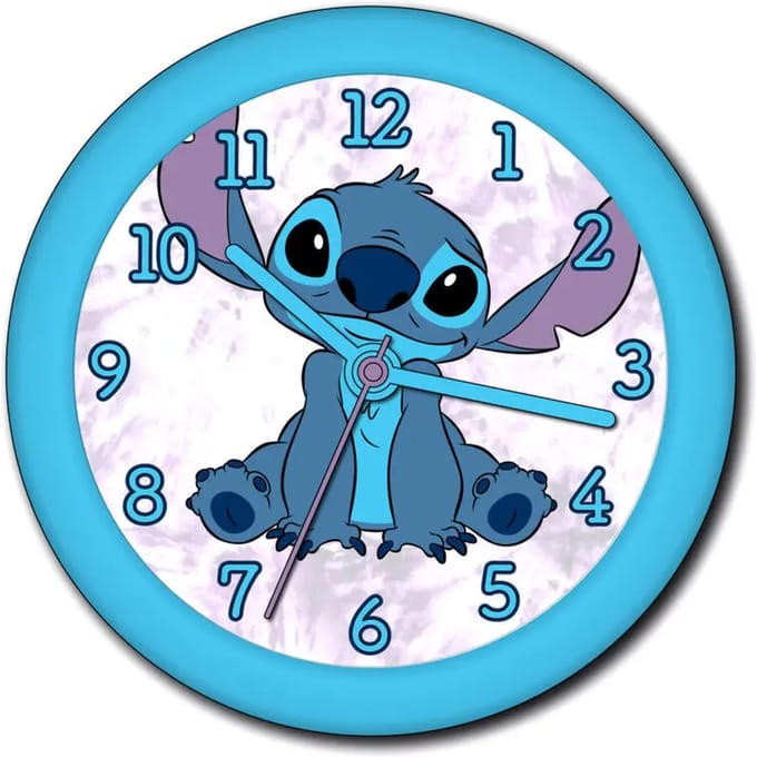 Lilo & Stitch Wandklok - Diameter 24 cm - Voor de kinderkamer - Blauw