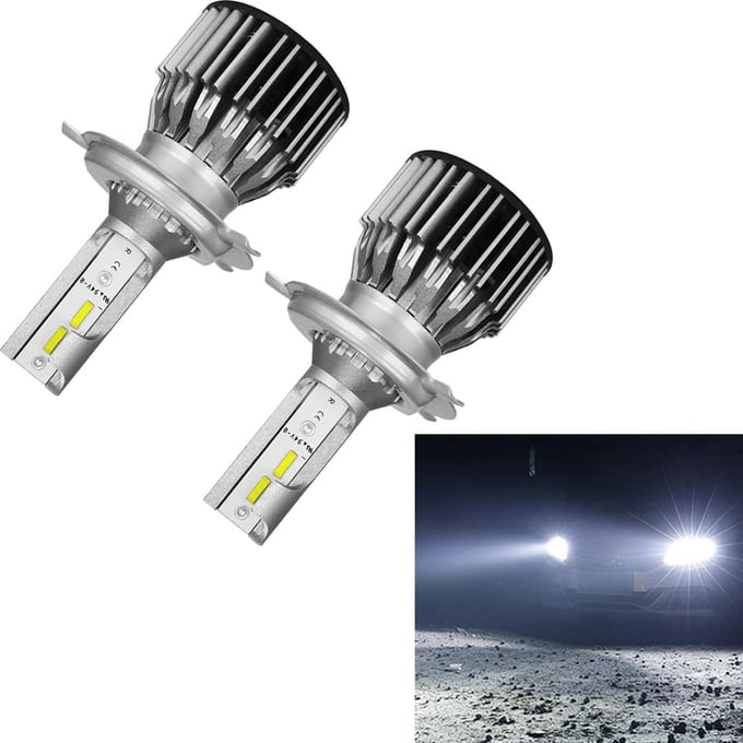 S6 2 STUKS H4 / 9003 / HB2 30W 3800LM 6000K IP68 LED-koplamplampen grootlicht conversiekit DC 9-36V (wit licht)
