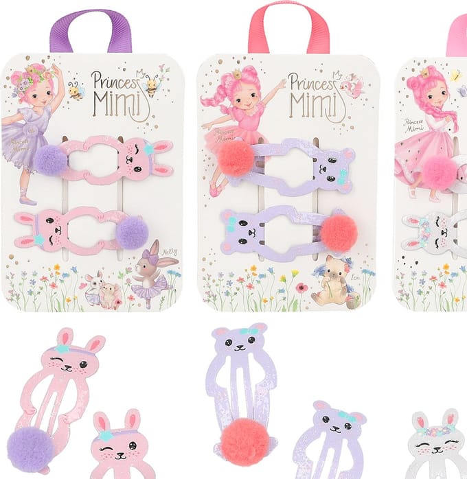 Depesche - Princess Mimi haarspeldjes met pompon - 1 set