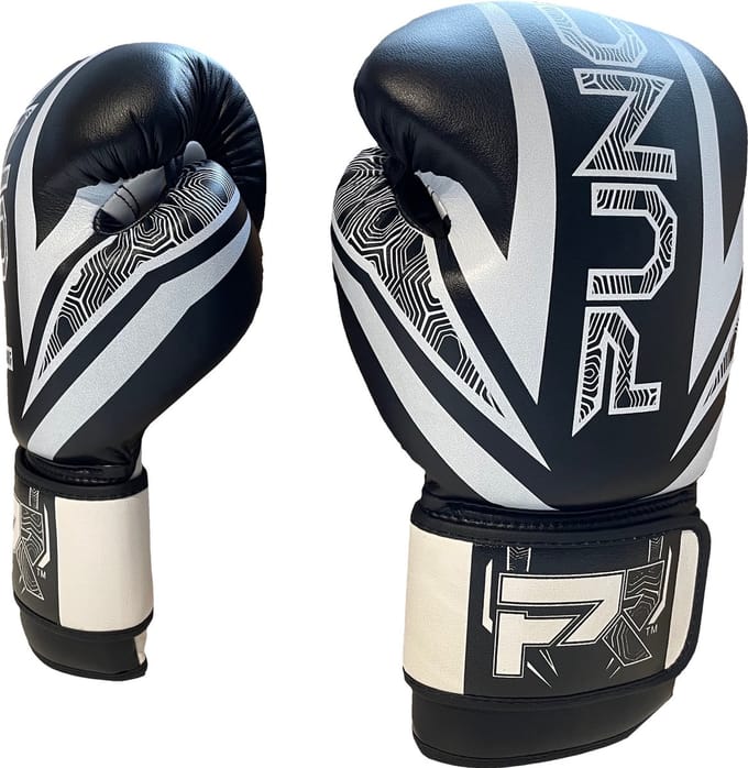 PunchR™ Bokshandschoenen Electric Zwart Wit Microfiber - 16 OZ