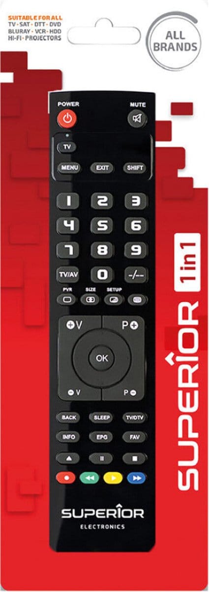 Superior Electronics Superior Slim afstandsbediening TV Drukknopen