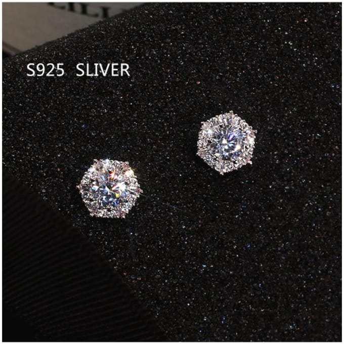 Boucles d'oreilles authentiques Boucles d'oreilles en zircon micro-incrustées de tempérament féminin Boucles d'oreilles hypoallergéniques à la mode Super Flash black