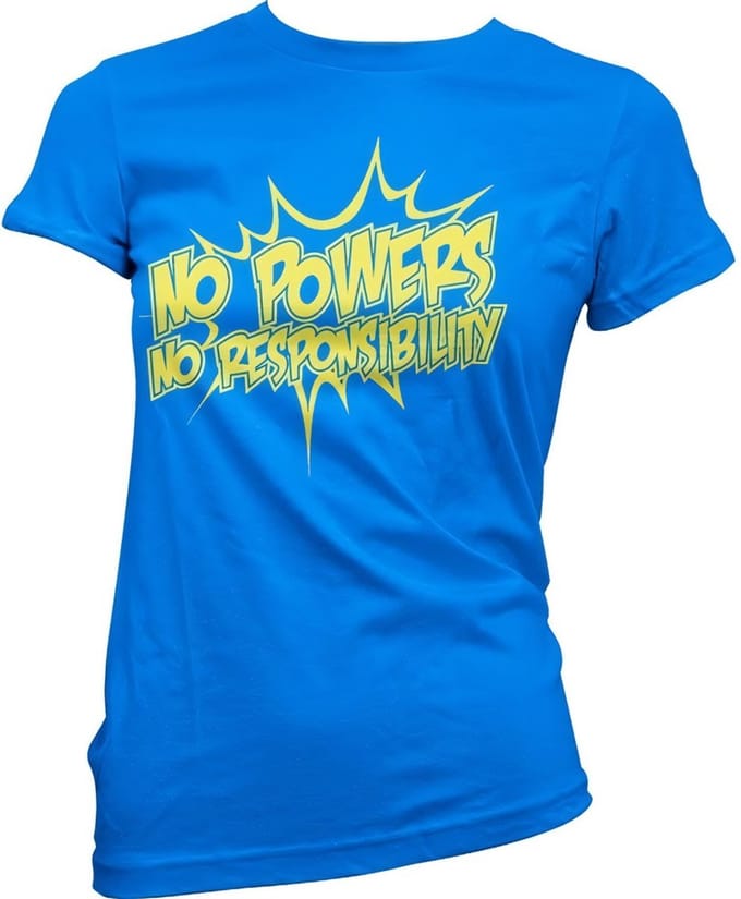 Hybris No Powers No Responsibility Girly Tee dames-T-shirt blauw