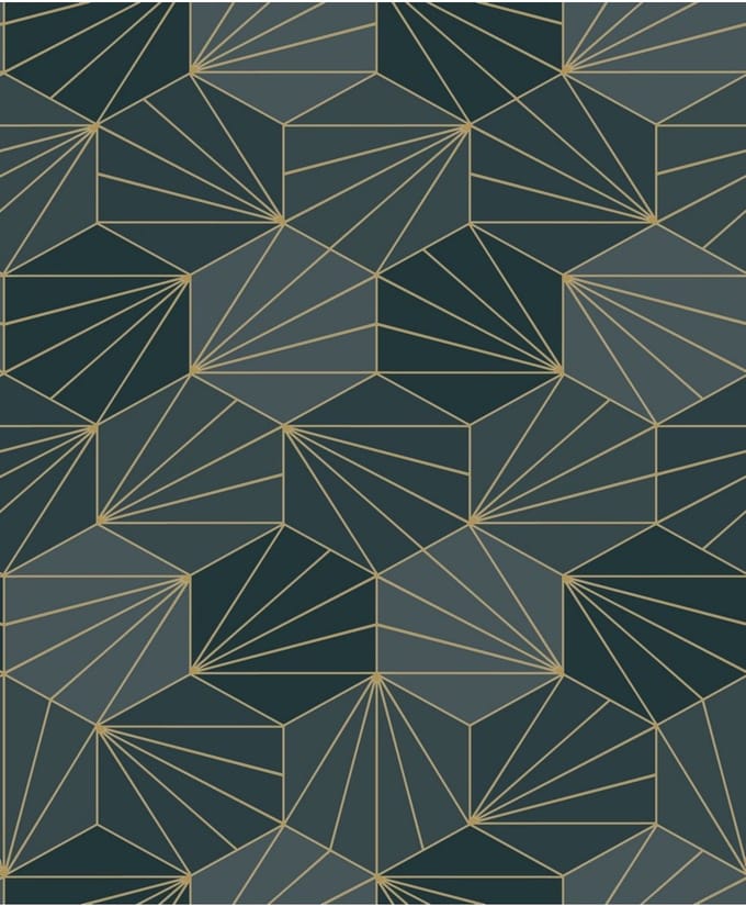 Galactik dessin groen/goud L949-01