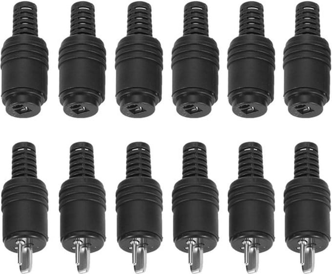 Allecto - 12 Stuks 2-Pin Din Speaker Plug/Sockets - Male/Female HiFi