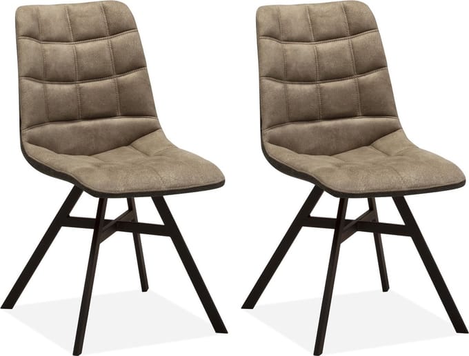 Eetkamerstoel Nynke - Taupe (set van 2 stoelen)