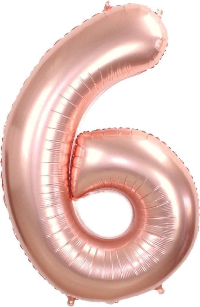 New Age Devi - Feestelijk - Cijferballon - Folieballon - 70cm - Roze - Nummer 6