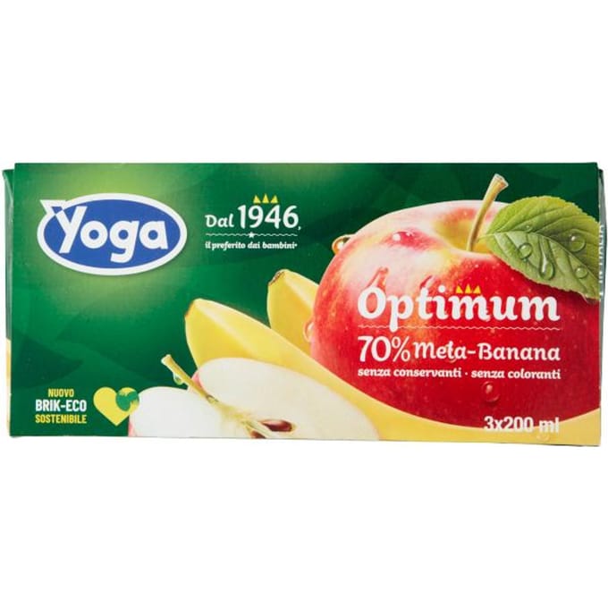 Jus de pomme-banane optimum d'Italie (3x200ml) - yoga