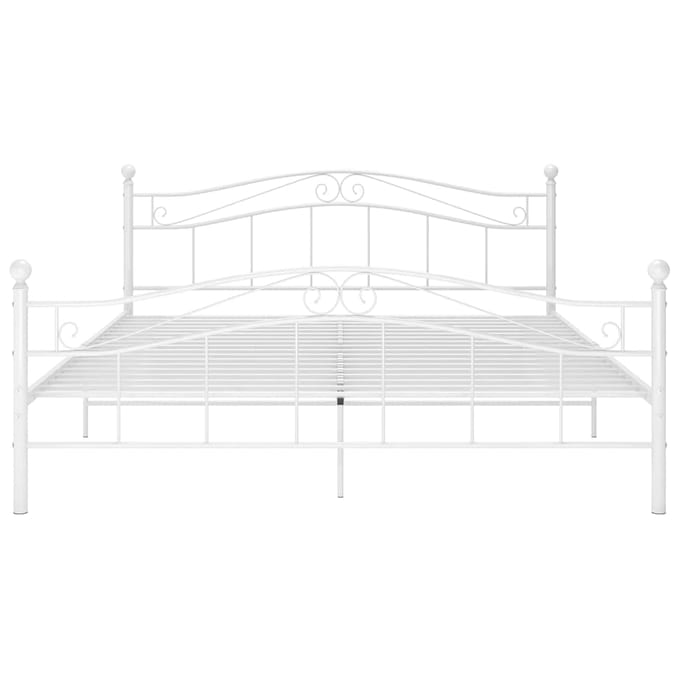 vidaXL - Bedframe - metaal - wit - 160x200 - cm