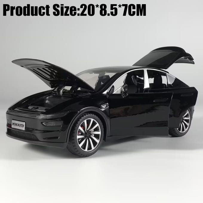 1:24 Model Y Facelift Off Road SUV Legering Metaal Diecast Modelauto Geluid & Licht Pull Back Kinder Speelgoed Verzamelingen Verjaardagscadeau