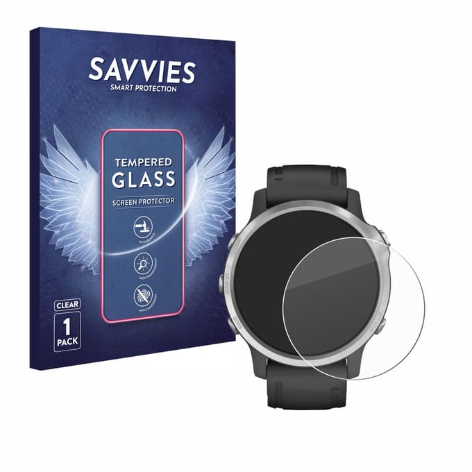 Savvies - Glas Screenprotector voor Garmin Fenix 6S / 6S Pro - Gehard Beschermglas 9H