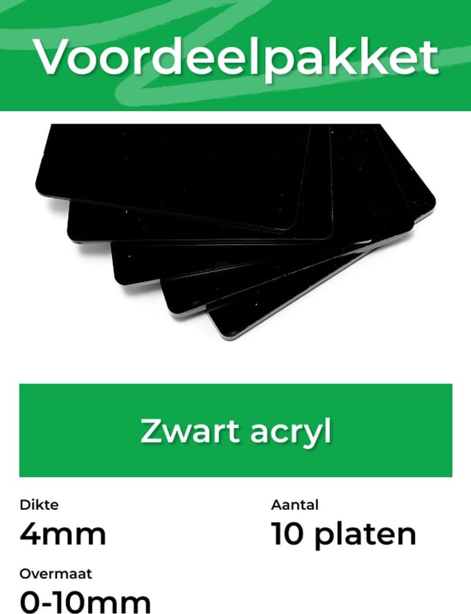 Voordeelpakket - Zwart - per 10 platen - Dikte: 4mm