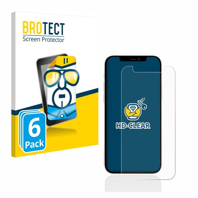BROTECT - Screenprotector voor Apple iPhone 12 mini - Folie Beschermfolie transparant 6 Stuks