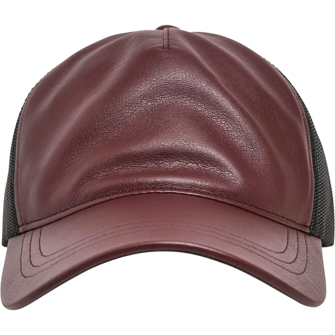 Flexfit - Synthetic Leather Trucker maroon/blk one size Trucker pet - Rood/Zwart