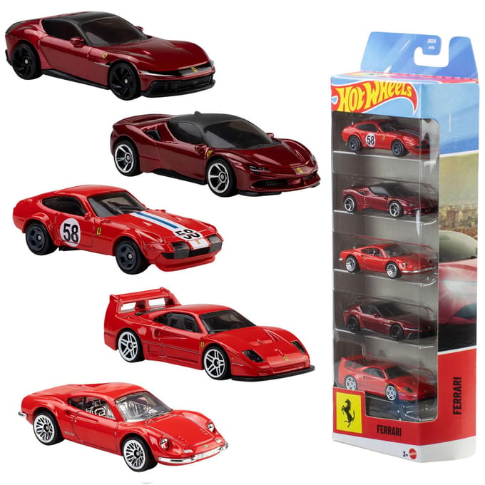 Hot Wheels Ferrari - set van 5 metalen Ferrari speelgoedauto's