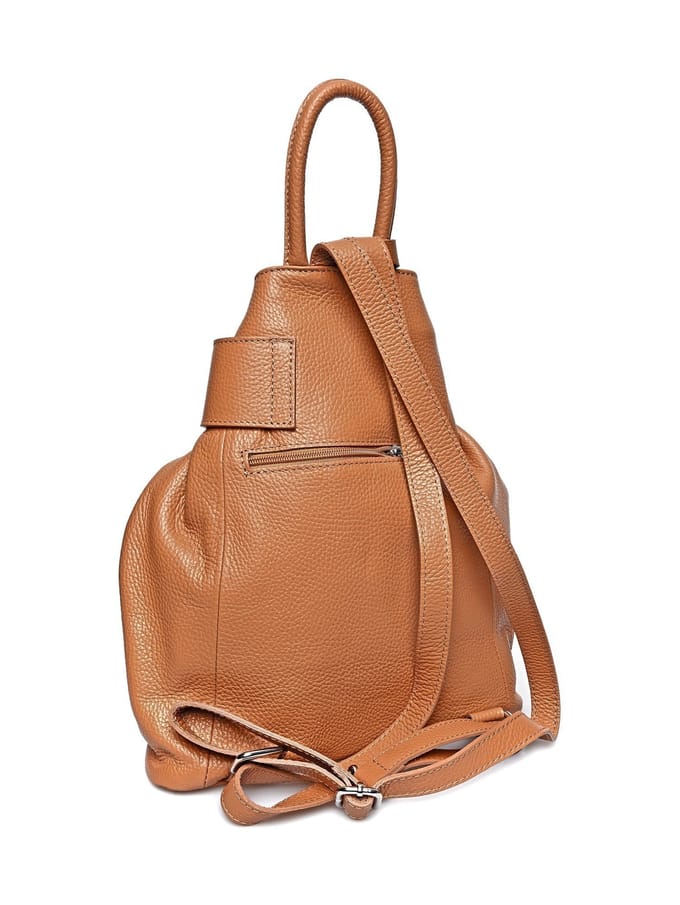 Anna Luchini Brown Rundleer Tas