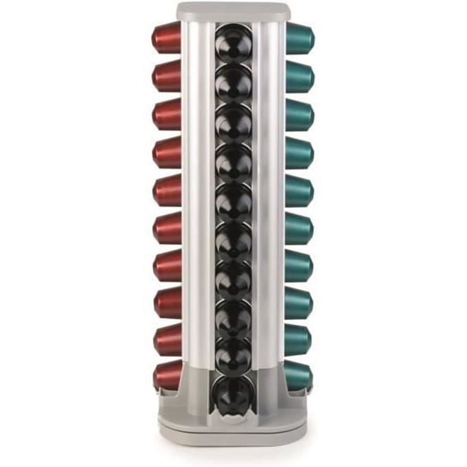 Ibili - Distributeur De Capsules Nespresso, 40 Capsules, Pivotant, Aluminium