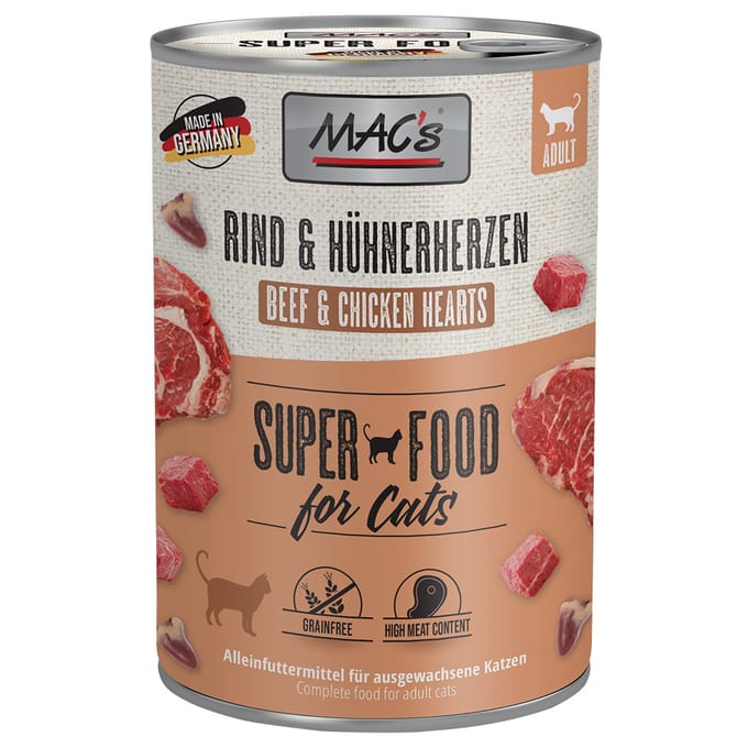 MAC's CAT - Blik 6x400g - Rundvlees & Kippenhartjes