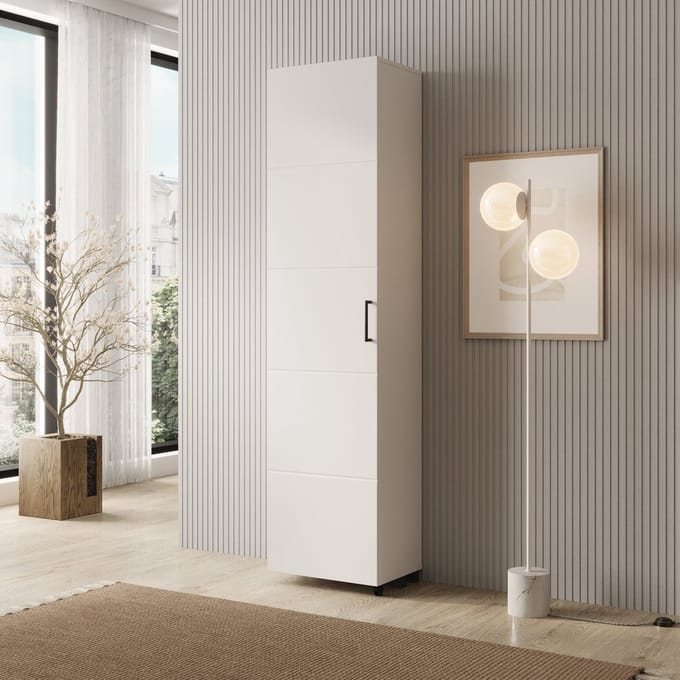 Meubella - Inverly - Schoenenkast - Wit - 46x33x185 cm
