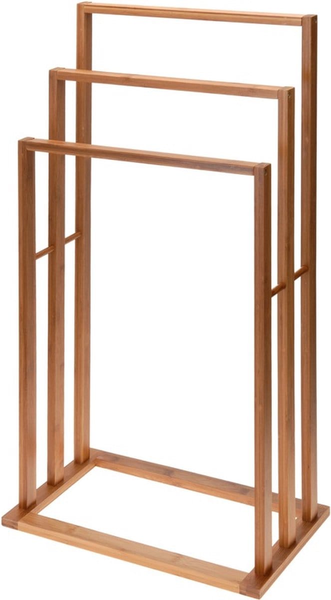 Excellent Houseware handdoeken drogen staand rek bamboe 40 x 24 x 82 cm