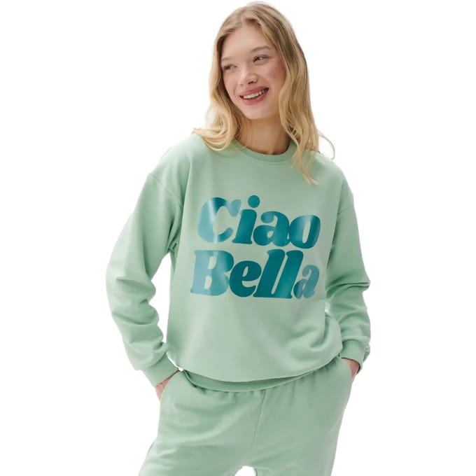 Dames sweatshirt She is Sunday Ciao Bella