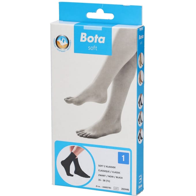 Bota Soft 2 Klassiek Zwart Maat 1 Kousen