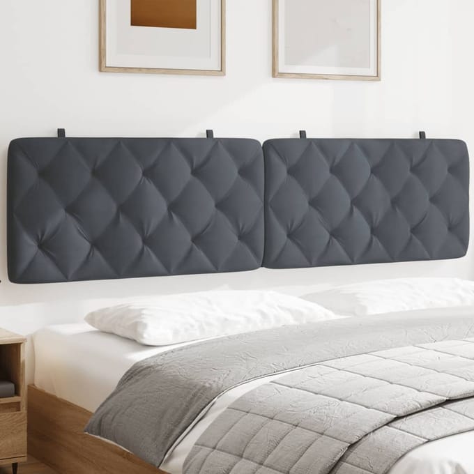 vidaXL - Hoofdbordkussen - 200 - cm - fluweel - donkergrijs