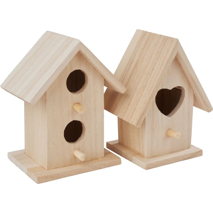 VBS Decoratieve vogelhuisjes "Minis", set van 2