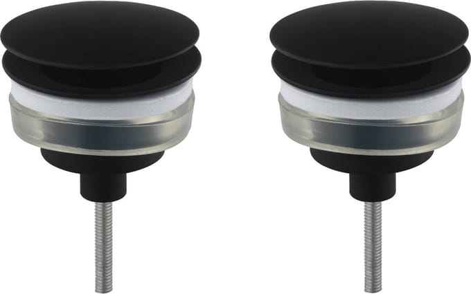 Ben Fixed set van 2 niet-afsluitbare wastafelpluggen t.b.v. MSNX2 mat zwart