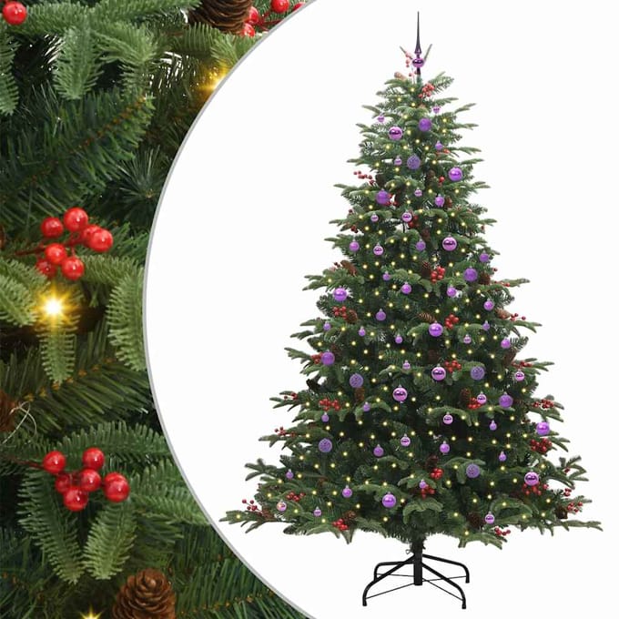 vidaXL - Kunstkerstboom - Groen - 240 - cm - PVC - en - Metaal - en - Plastic