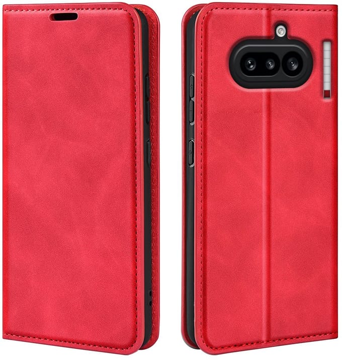 MobyDefend Hoesje - Geschikt voor Nothing Phone (4a) - Luxe Wallet Bookcase (Magnetische Sluiting) - Rood