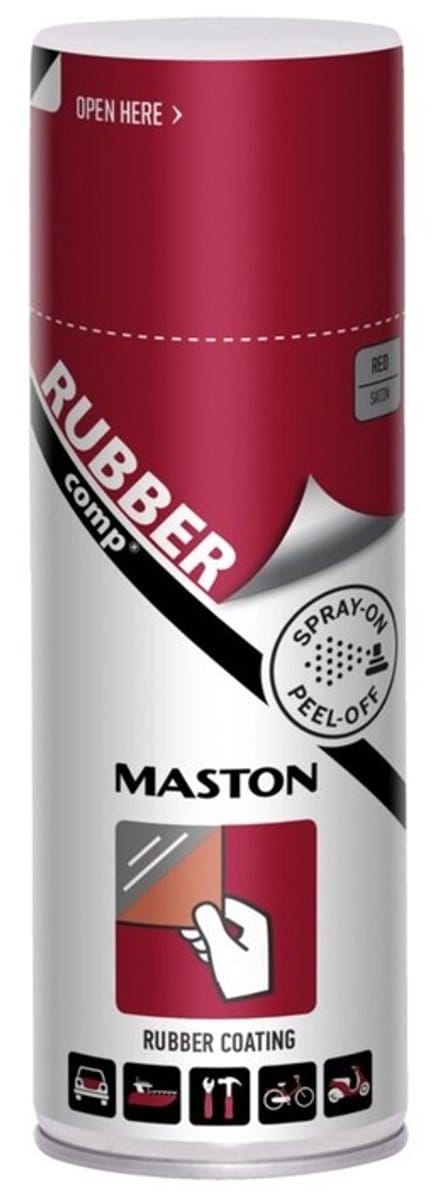 Maston Rubbercomp spray - Zijdeglans - Rood - rubber coating - 400 ml - spuitbus verf