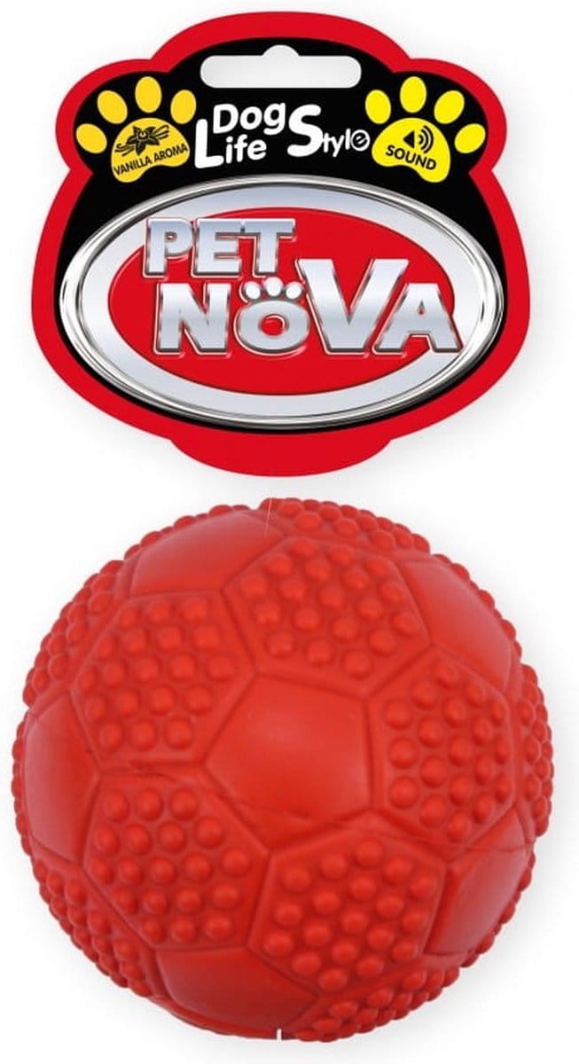 PET NOVA Voetbalbal met vanillesmaak 7cm - rood